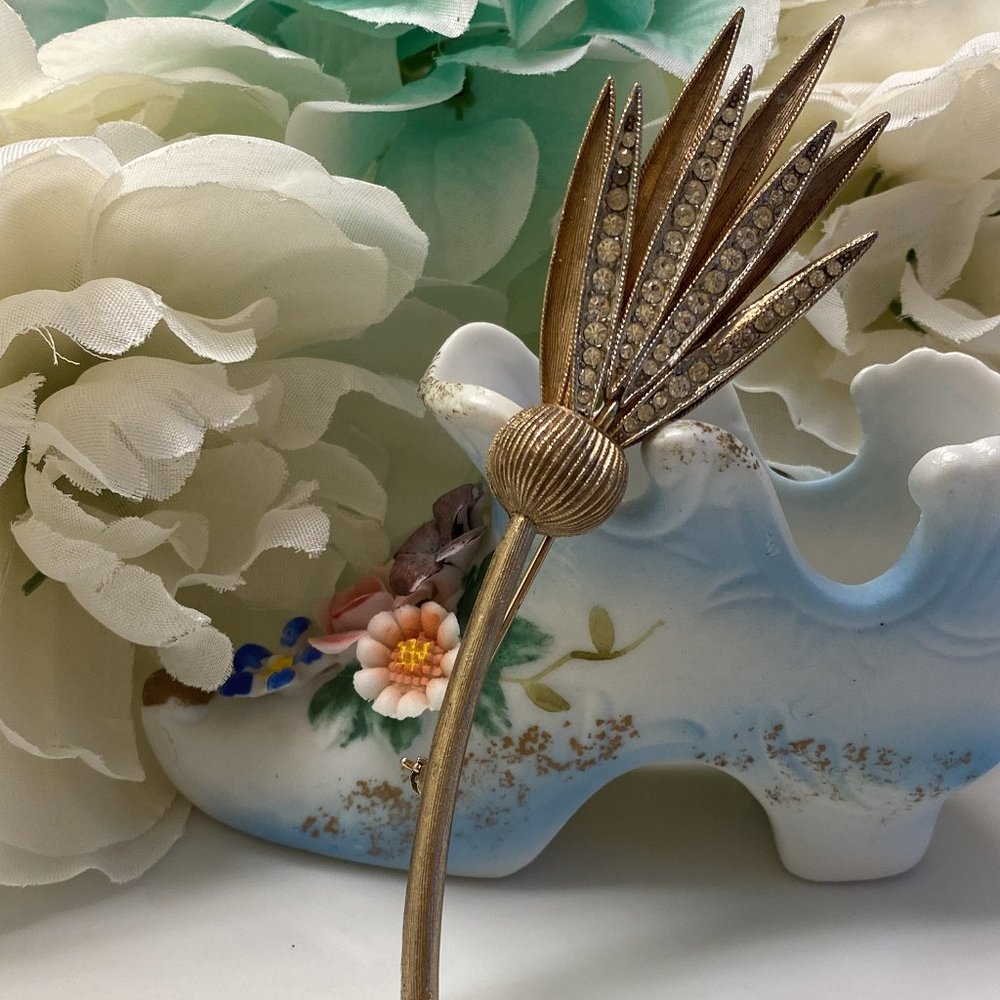 VINTAGE RHINESTONE PAVE SPRIG BROOCH